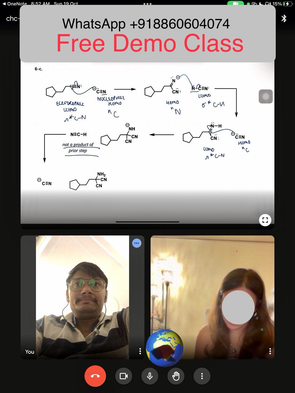 Sube Singh 1-on-1 Organic Chemistry Tutoring Session